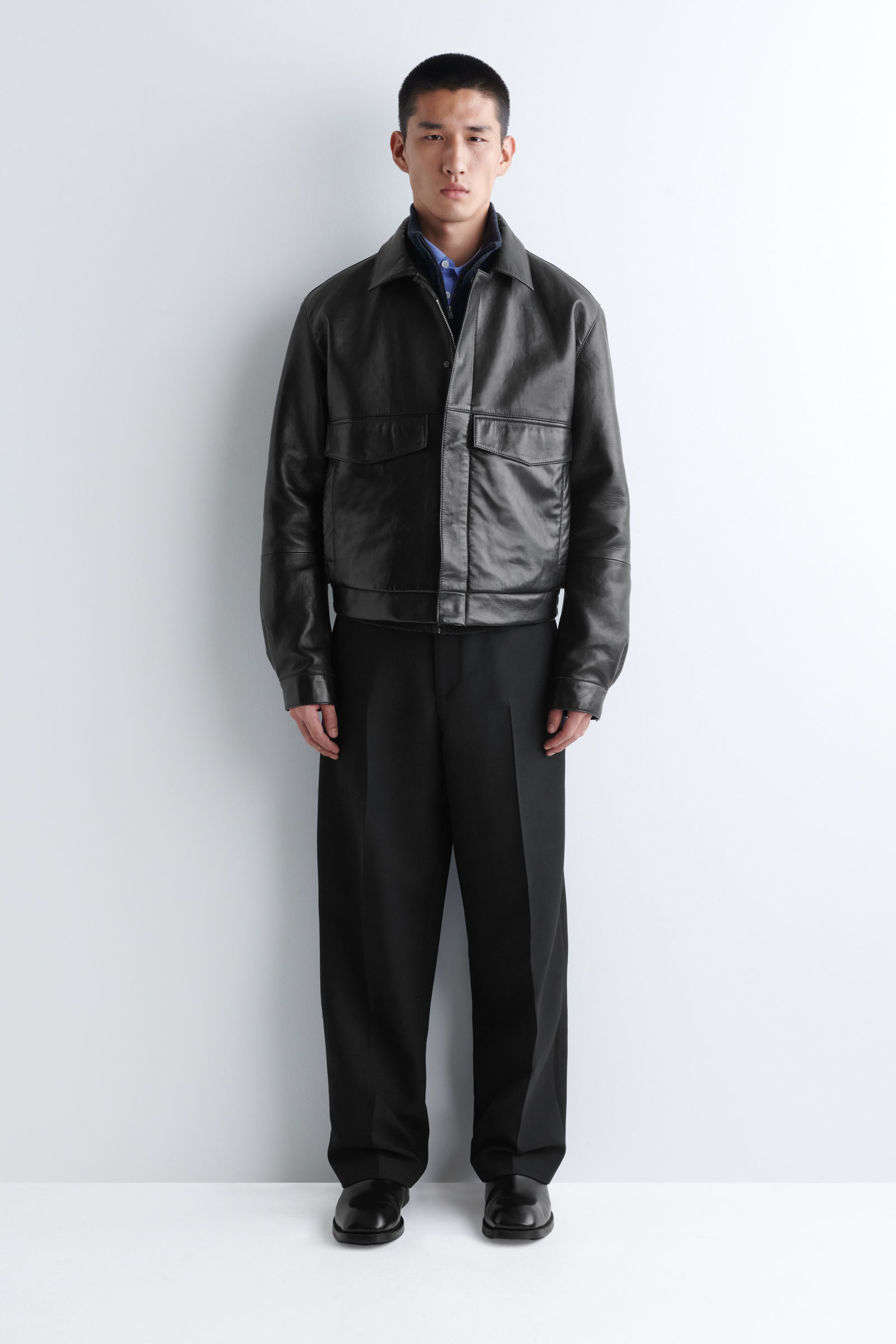 cosコス オーバーサイズショート丈ジャケットブルゾン 黒38 【公式通販】